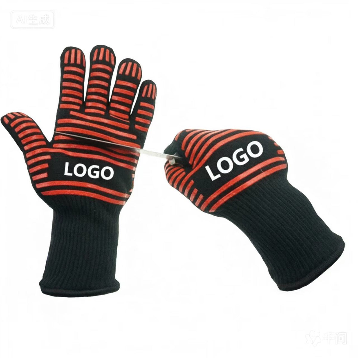 Sipye Thickened and Extended Heat-Resistant Gloves – Red & Black Silicone Non-Slip Design – Ideal for Microwaves, Ovens, and Grilling